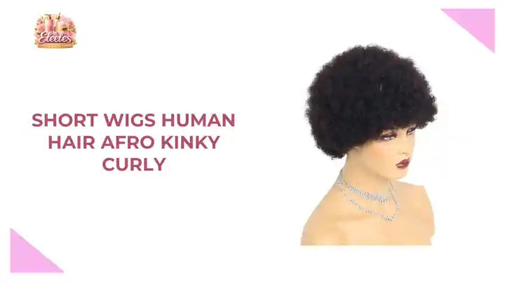 Short Wigs Human Hair Afro Kinky Curly by@Outfy