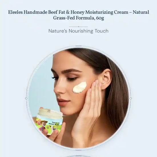 Eleeles Handmade Beef Fat &amp; Honey Moisturizing Cream &ndash; Natural Grass-Fed Formula, 60g by@Outfy