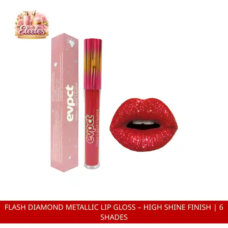 Flash Diamond Metallic Lip Gloss &ndash; High Shine Finish | 6 Shades by@Outfy