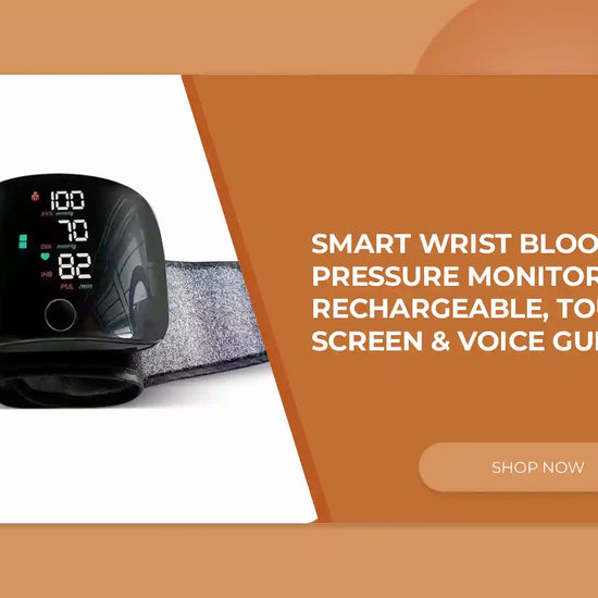 Smart Wrist Blood Pressure Monitor &ndash; Rechargeable, Touch Screen &amp; Voice Guided by@Outfy