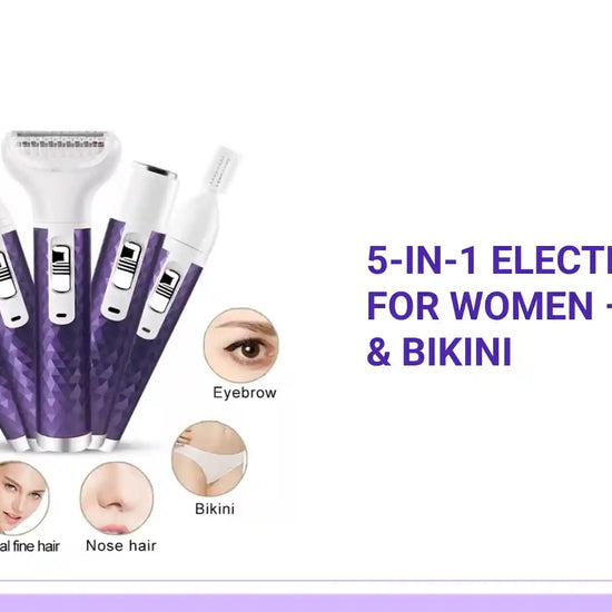 5-in-1 Electric Razor for Women &ndash; Legs, Face &amp; Bikini by@Outfy